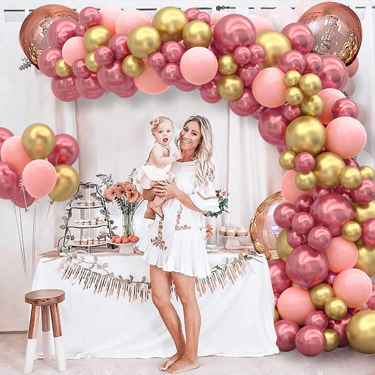 Arche de ballon rose gold anniversaire