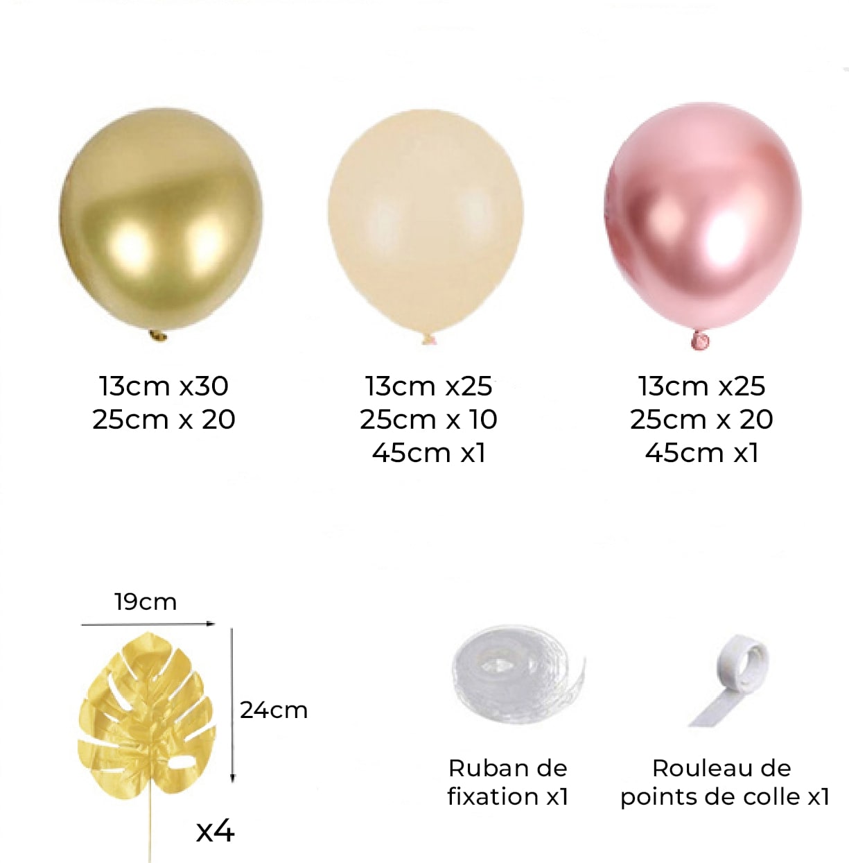 Kit arche de ballon anniversaire rose gold