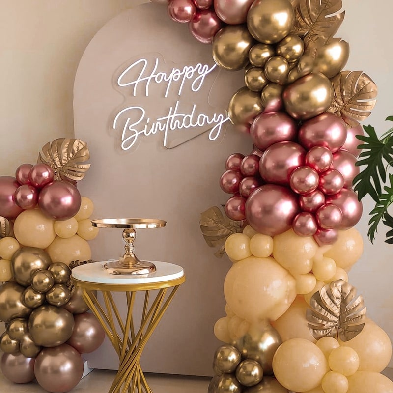 Arche de ballon rose gold anniversaire