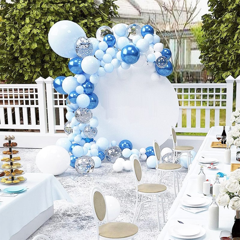 Arche de ballon bleu et blanc garçon