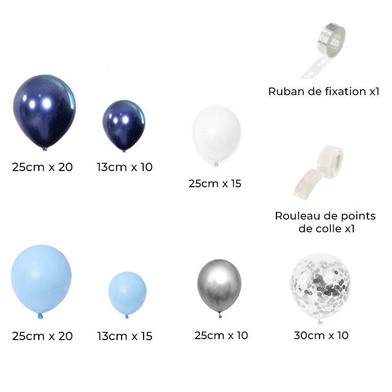 Kit arche de ballon bleu marine