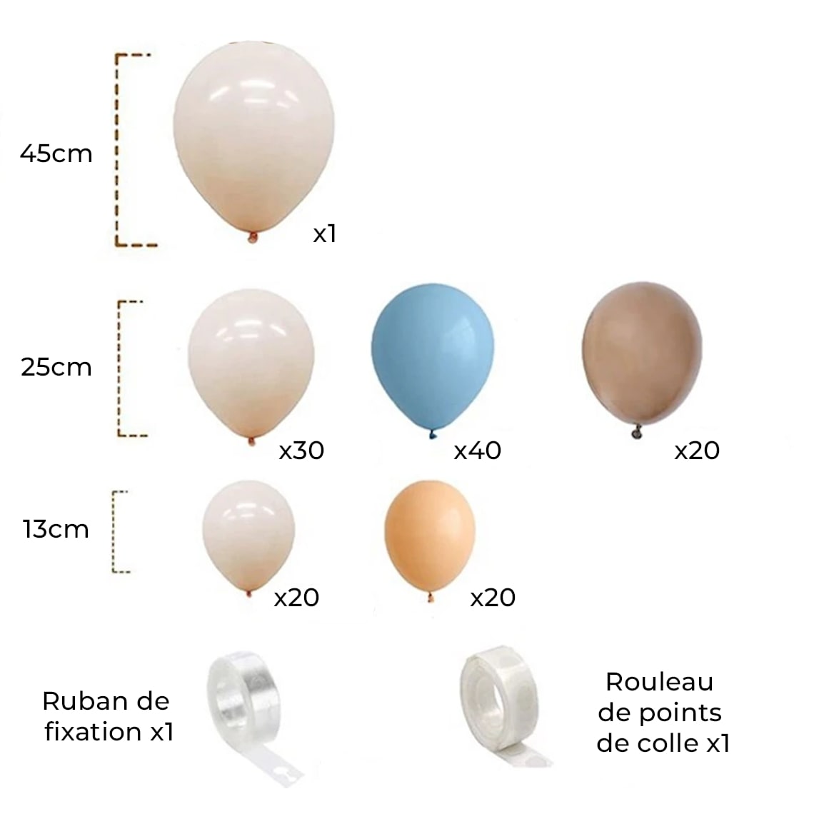 Kit arche de ballon bleu pastel