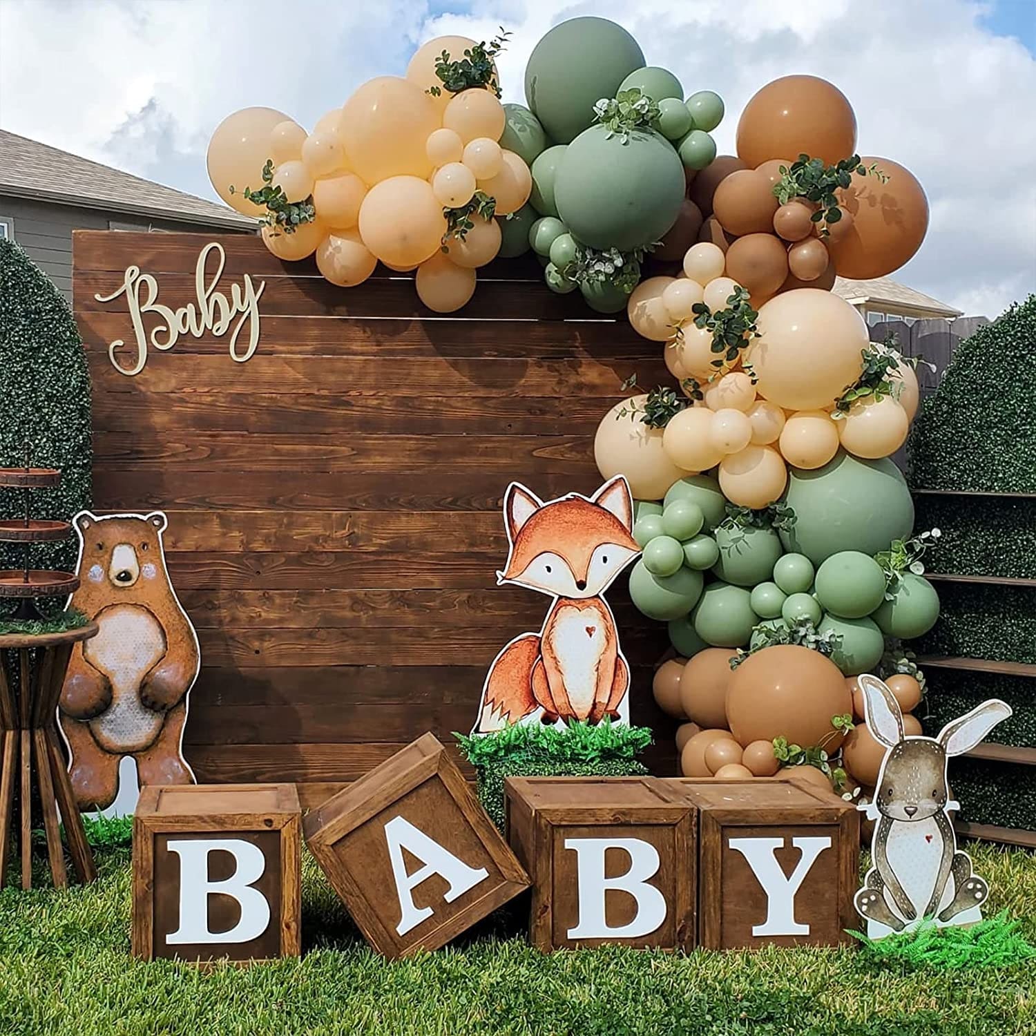Arche de ballon jungle baby shower garçon