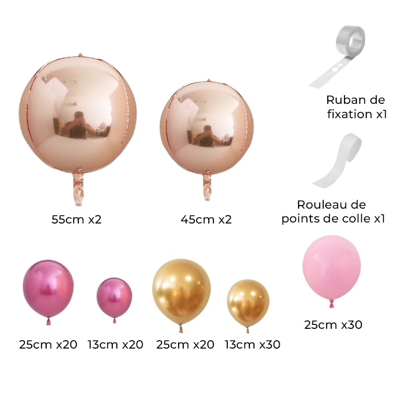 Kit arche de ballon rose gold