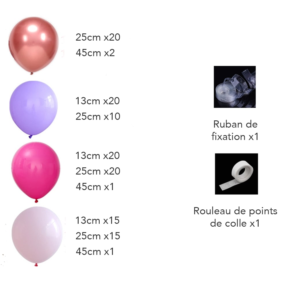 Kit arche de ballon rose gold et fushia