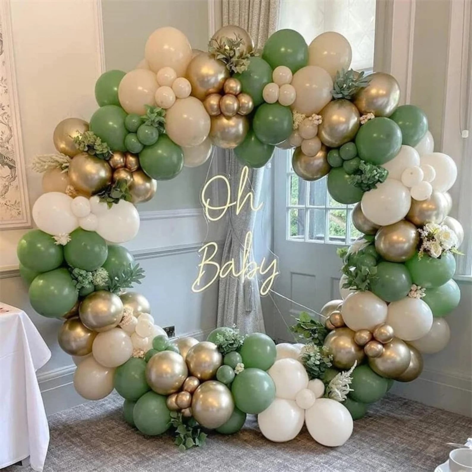 Arche de ballon vert d'eau