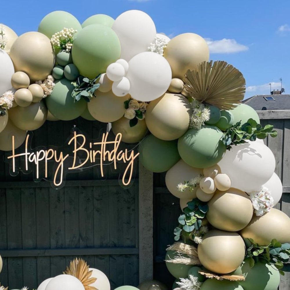 Arche de ballon vert menthe anniversaire