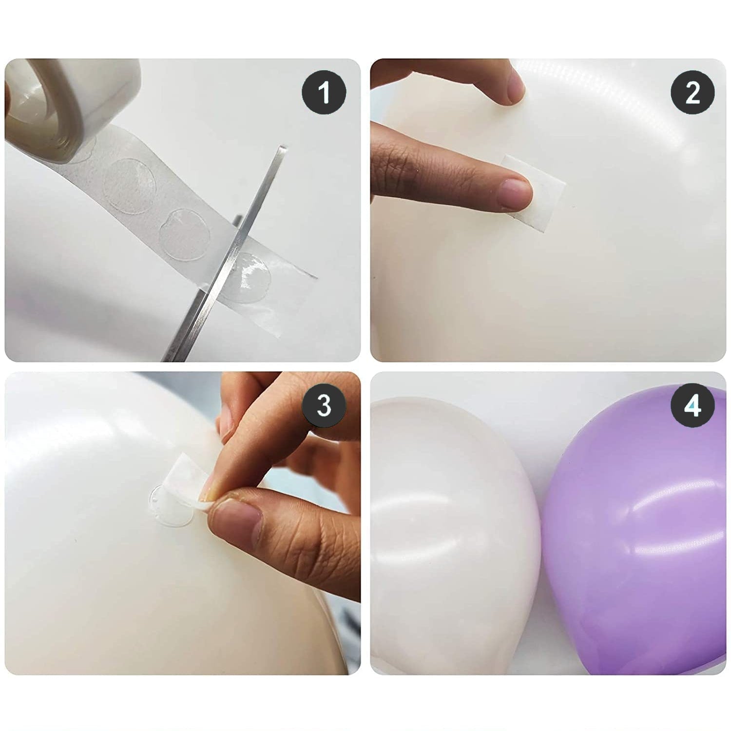 Points de colle double-face pour ballon de baudruche