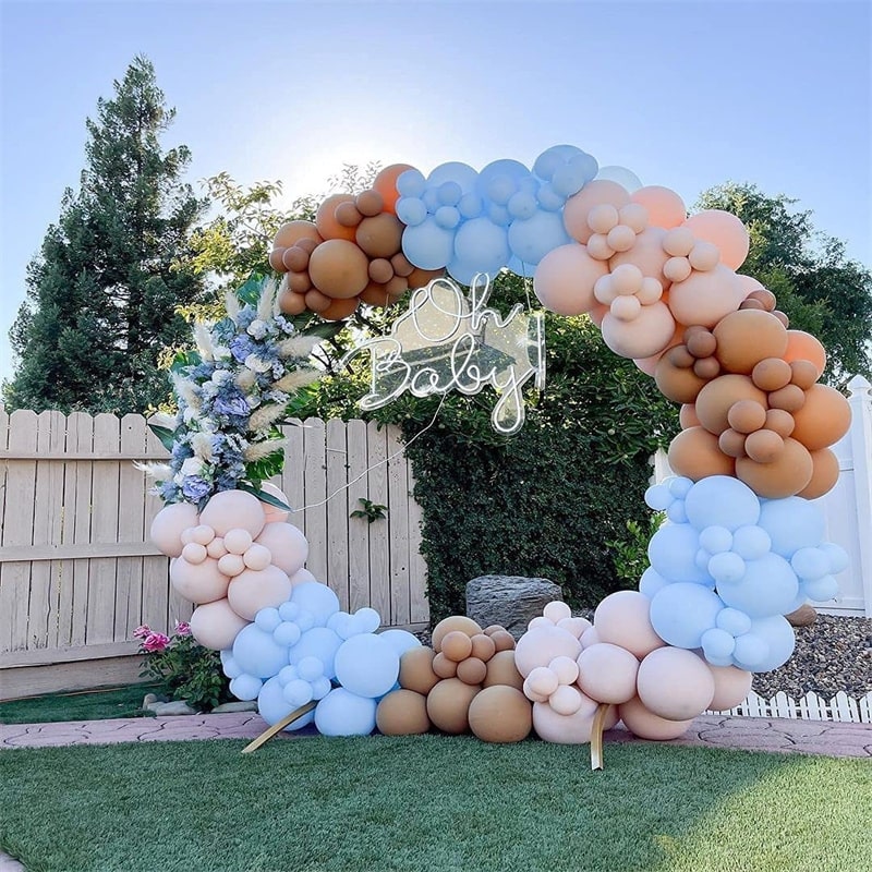 Arche de ballon bleu pastel baby shower