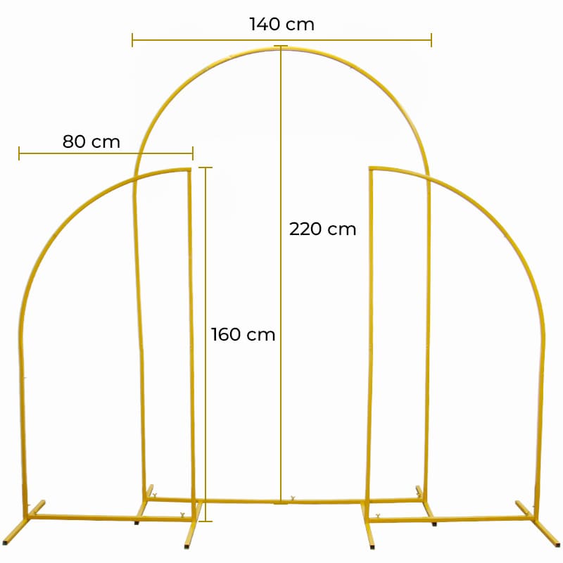 Arche ballon structure en métal doré